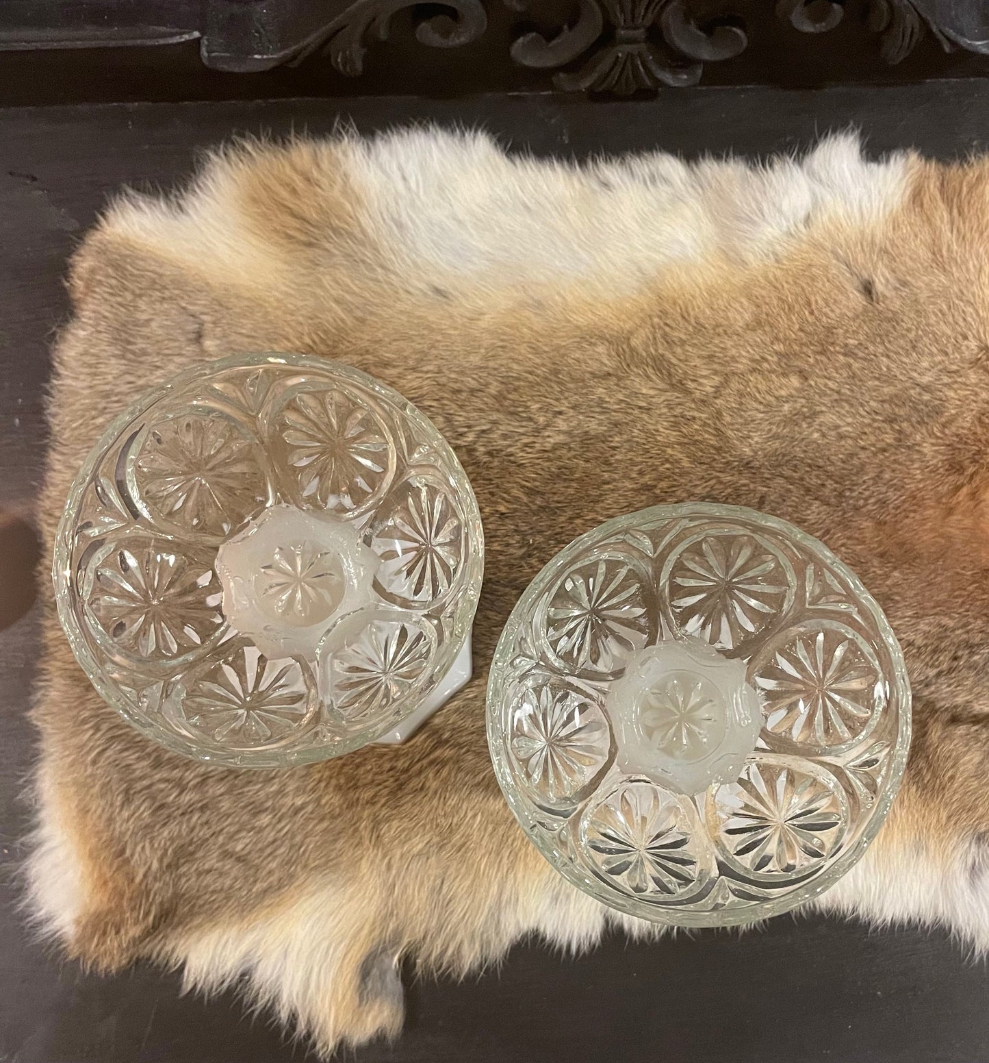 Pair of Cut Glass Offering Dishes