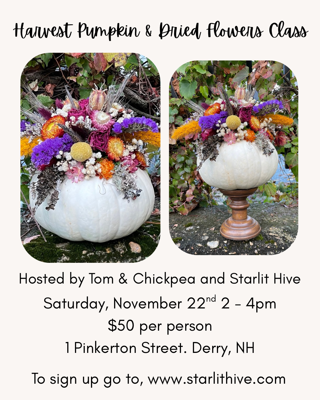 Harvest Pumpkin & Dried Flowers