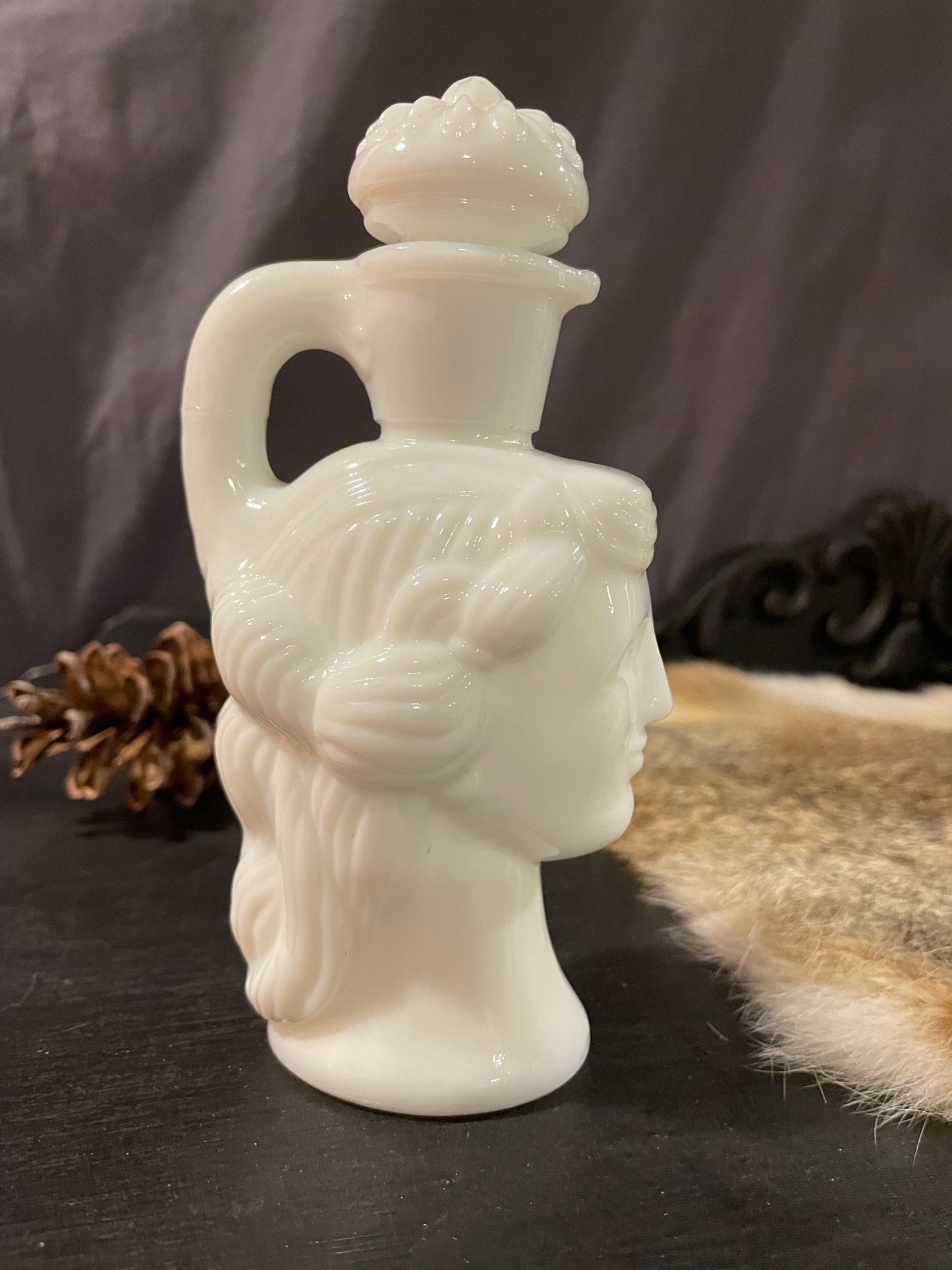 Milk Glass Goddess Potion Bottle