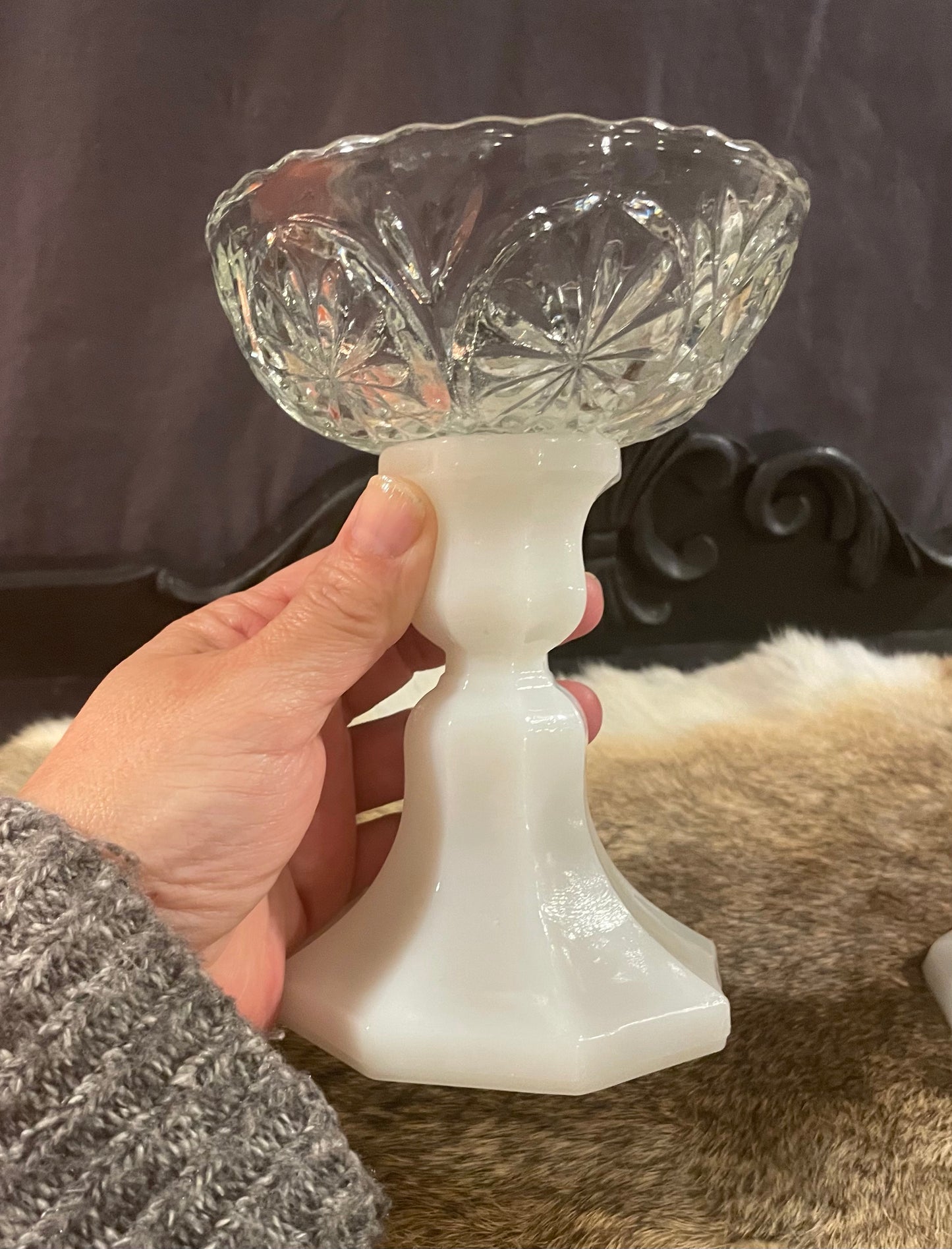 Pair of Cut Glass Offering Dishes