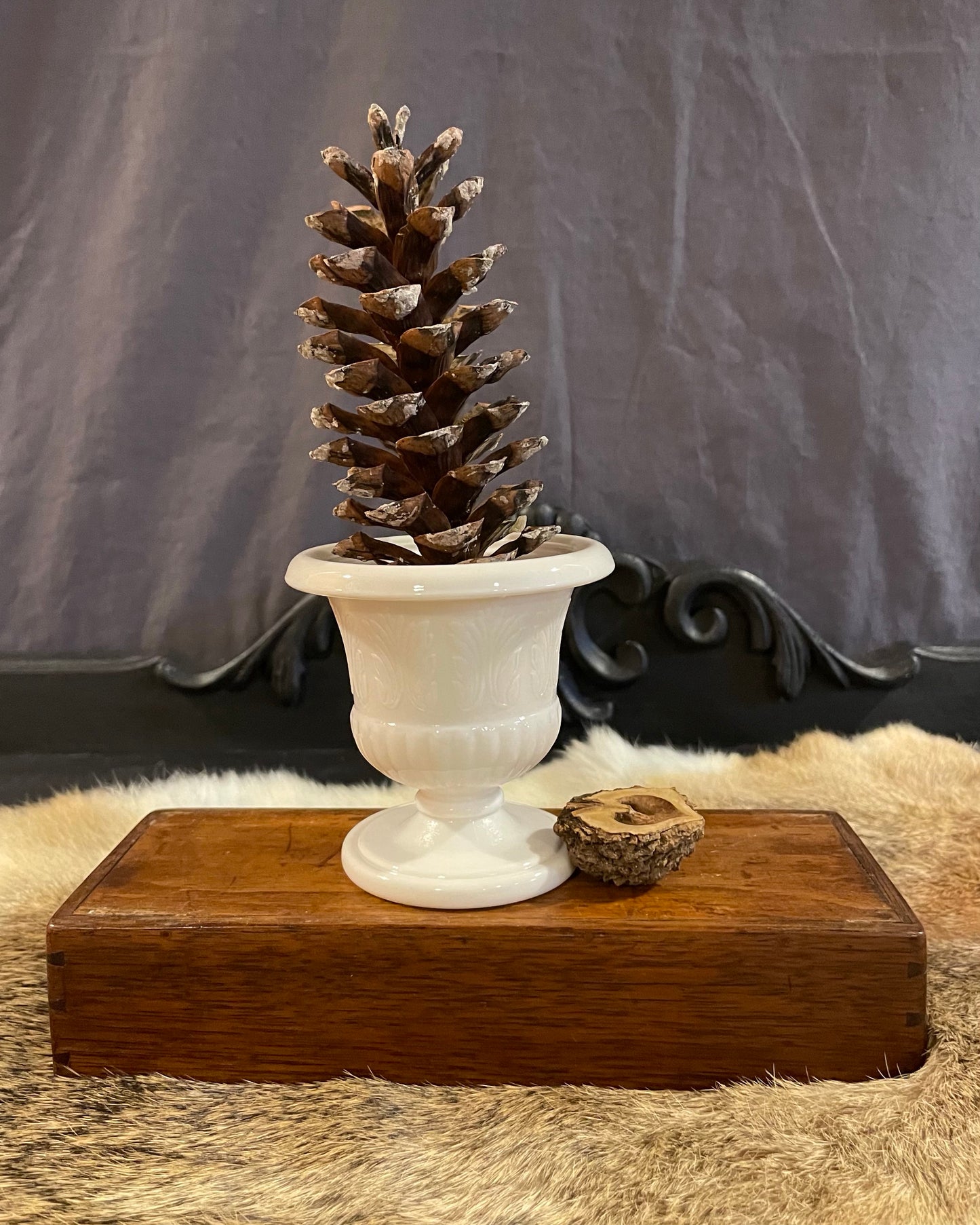 Milk Glass mini Urn