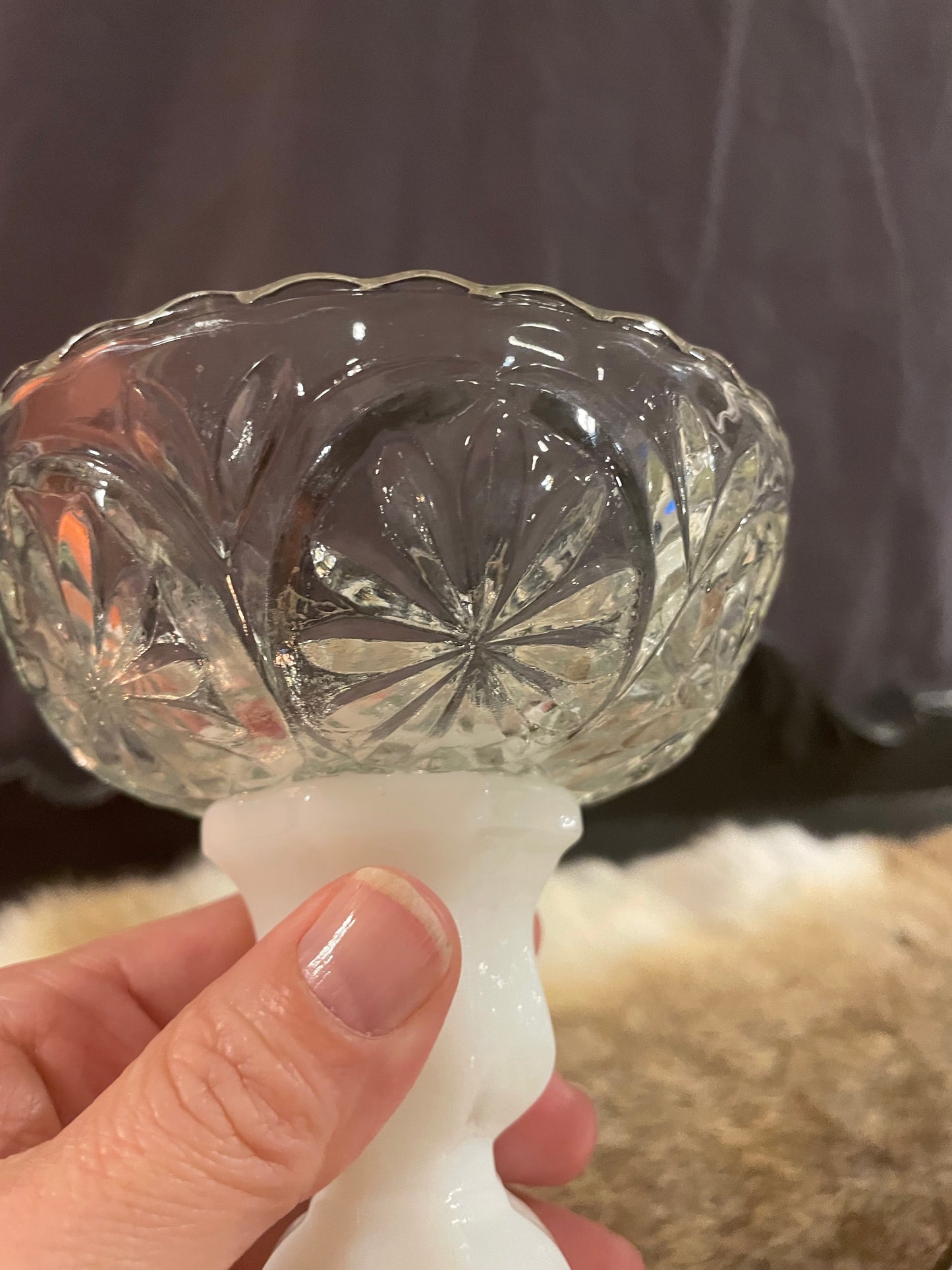 Pair of Cut Glass Offering Dishes