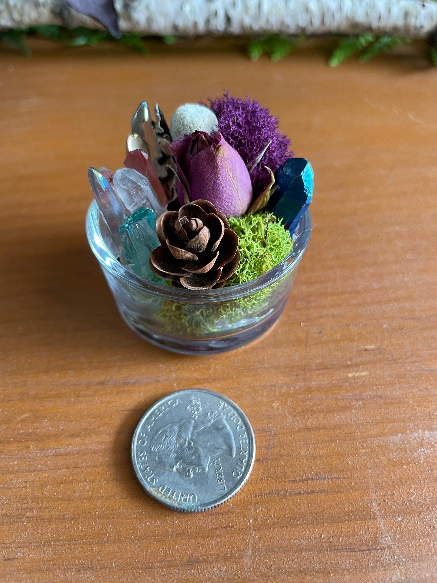 Flower & Crystal tea light cups