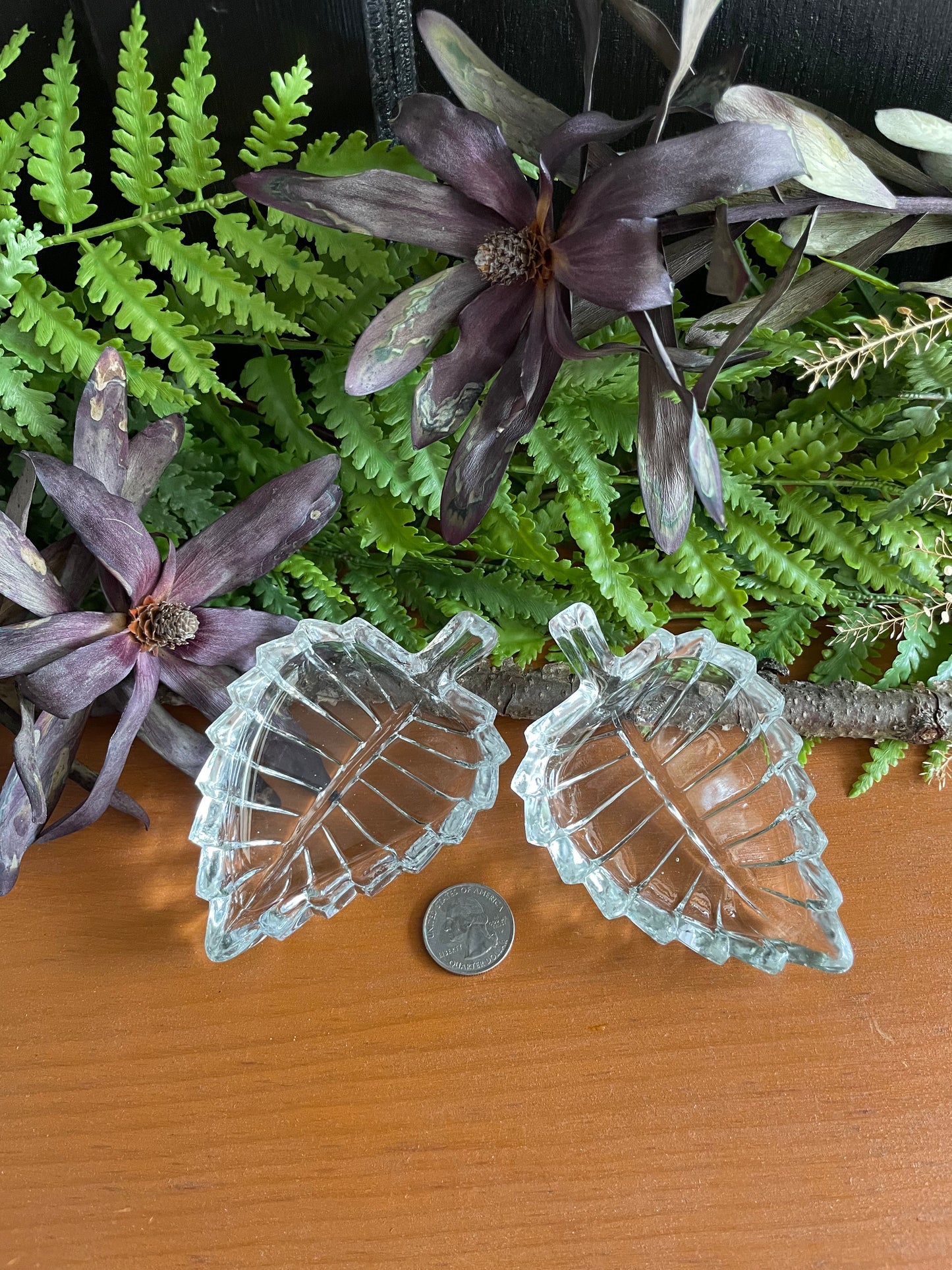 Leaf Shaped clear glass