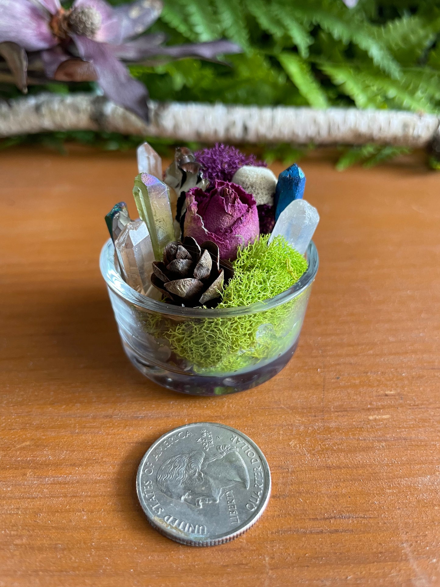 Flower & Crystal tea light cups
