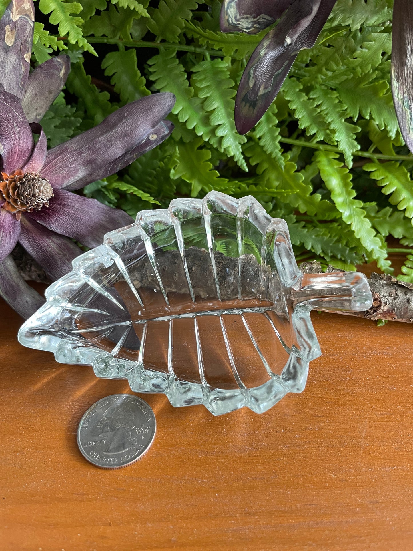 Leaf Shaped clear glass