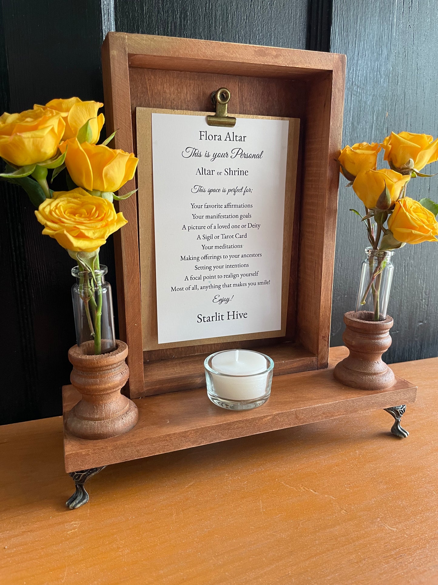 Flora Altar, amaretto stain