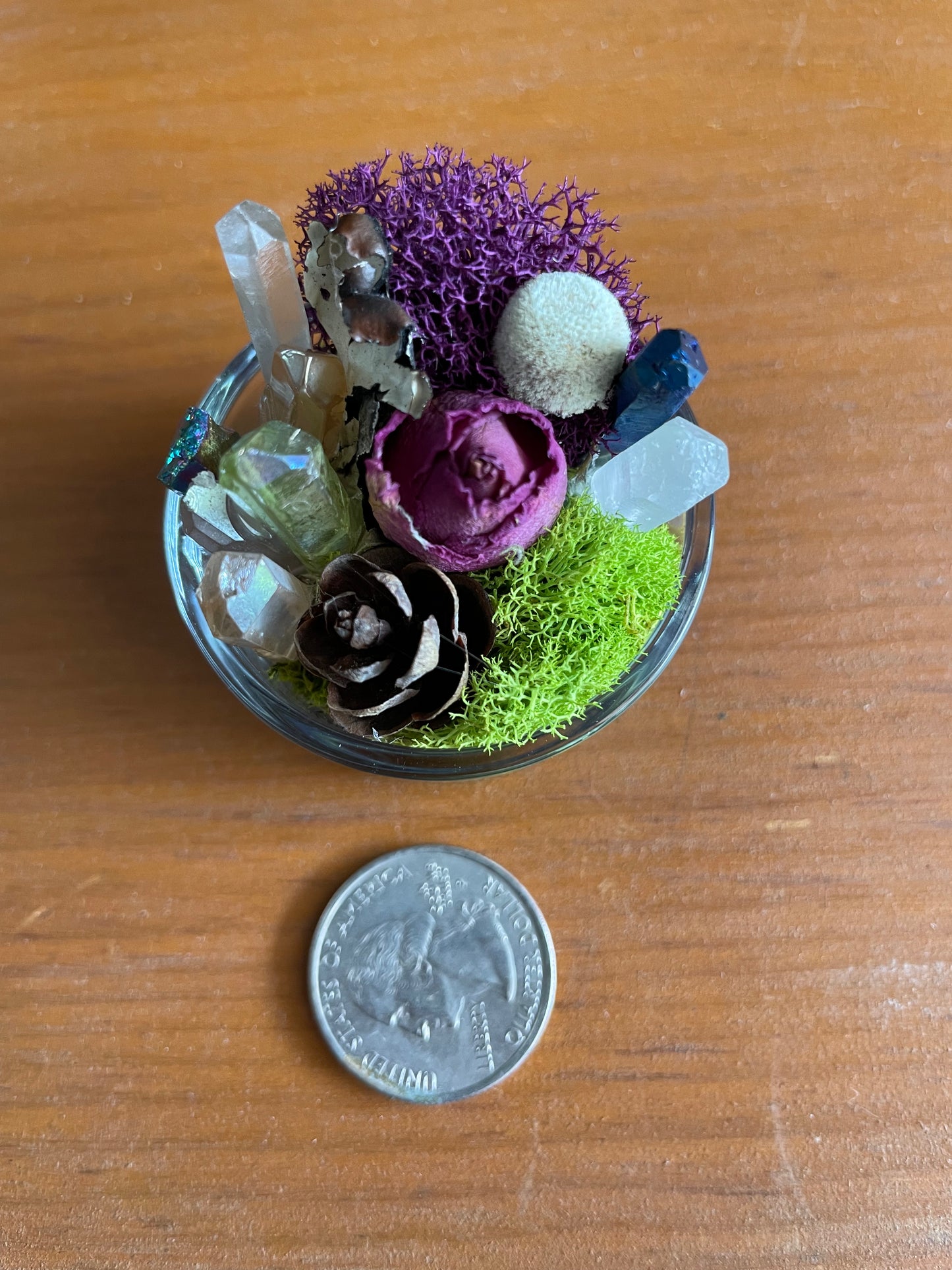 Flower & Crystal tea light cups