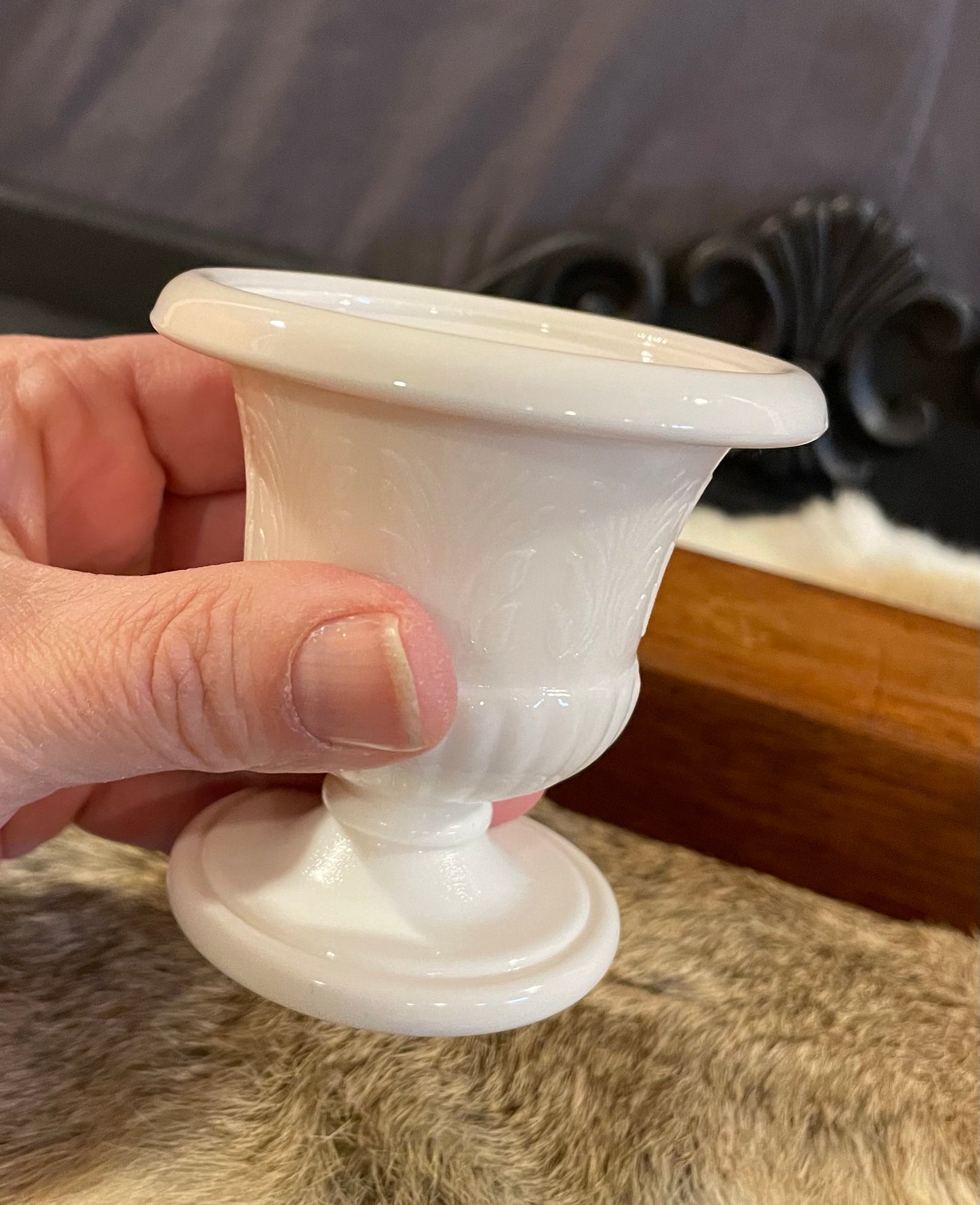 Milk Glass mini Urn