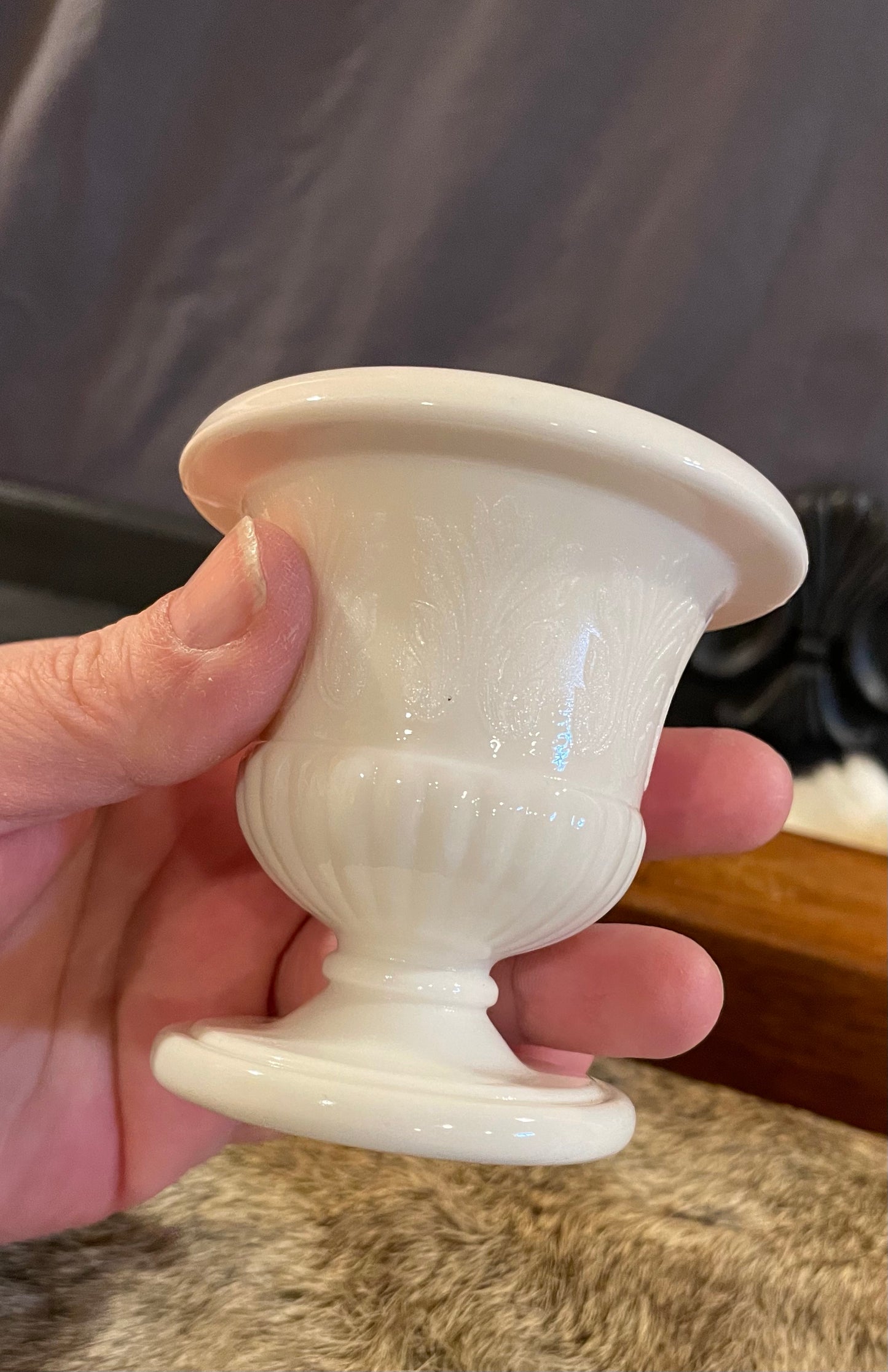 Milk Glass mini Urn